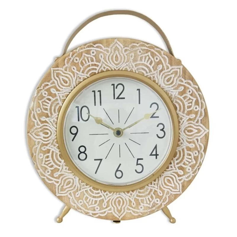 Table clock Versa Mandala MDF Wood 8,5 x 25,5 x 29,5 cm