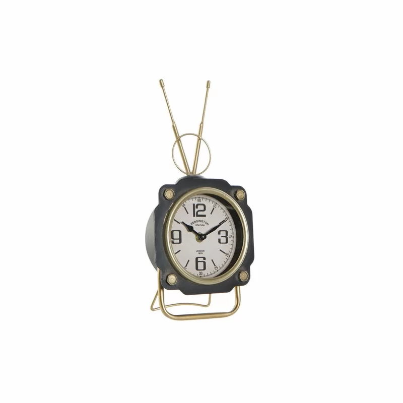 Table clock DKD Home Decor Black Golden Crystal Iron Vintage 15,5 x 8,5 x 32 cm