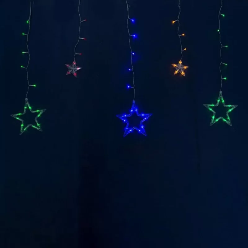 LED Curtain Lights Multicolour Stars