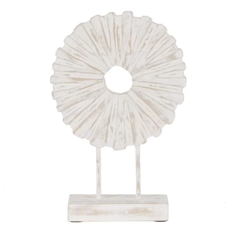 Sculpture White Beige Ring 25,5 x 9,5 x 37 cm