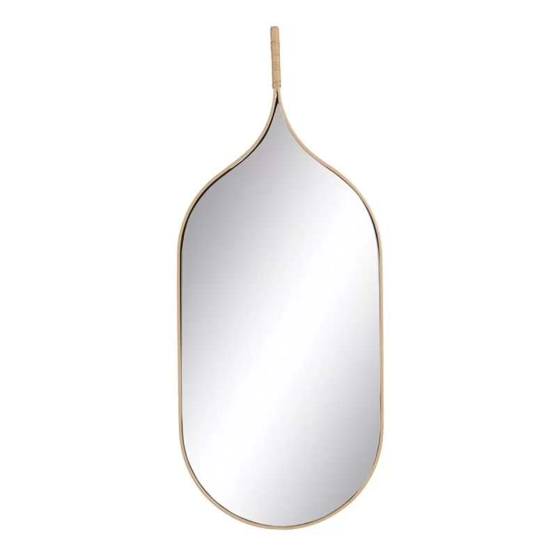 Wall mirror Natural Crystal MDF Wood 37 x 2 x 90 cm