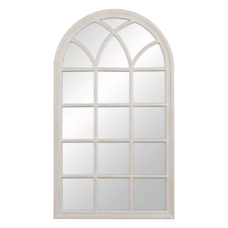 Wall mirror White Wood Crystal Paolownia wood Window 80 x 4 x 140 cm