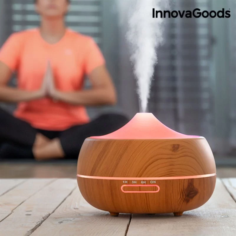 Aroma Diffuser Humidifier with Multicolour LED InnovaGoods IG812706 Wood 300 ml (Refurbished A)