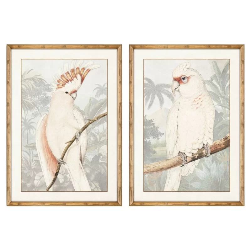 Painting DKD Home Decor Parrot Tropical 50 x 3 x 70 cm (2 Units)