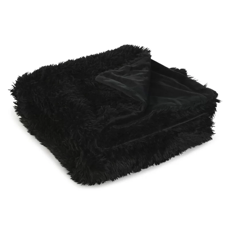 Blanket Home ESPRIT Black 130 x 170 cm