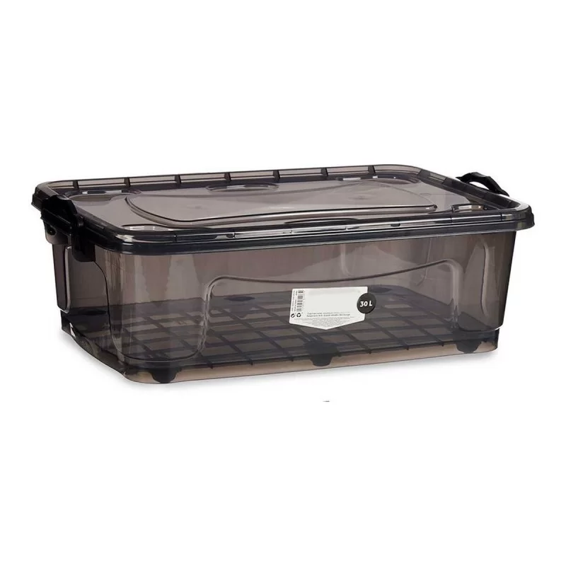 Storage Box With wheels Anthracite Plastic 30 L 40 x 20,5 x 63 cm