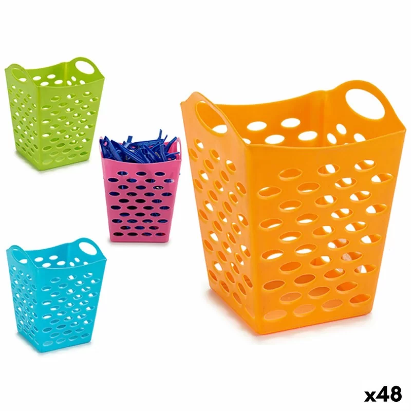 Peg Basket Polyethylene 13 x 17 x 13 cm Squared With handles (48 Units)