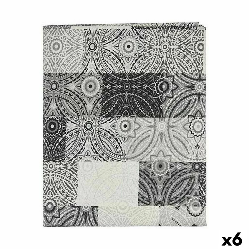 Tablecloth Thin canvas Anti-stain Tile 140 x 180 cm Grey (6 Units)