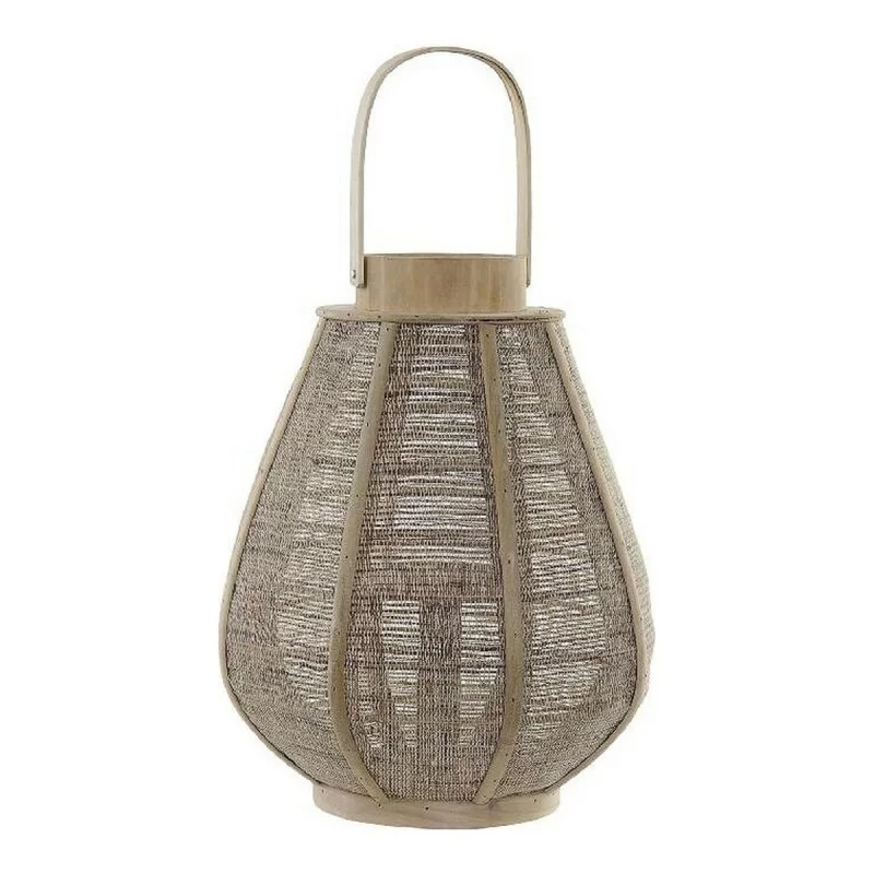 Candleholder DKD Home Decor Linen Bamboo (28 x 28 x 51 cm)