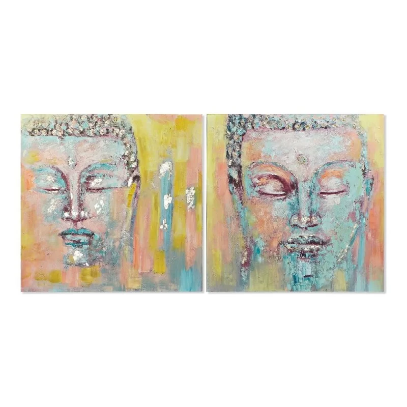 Painting DKD Home Decor Buda 100 x 3,5 x 100 cm Buddha Oriental (2 Units)