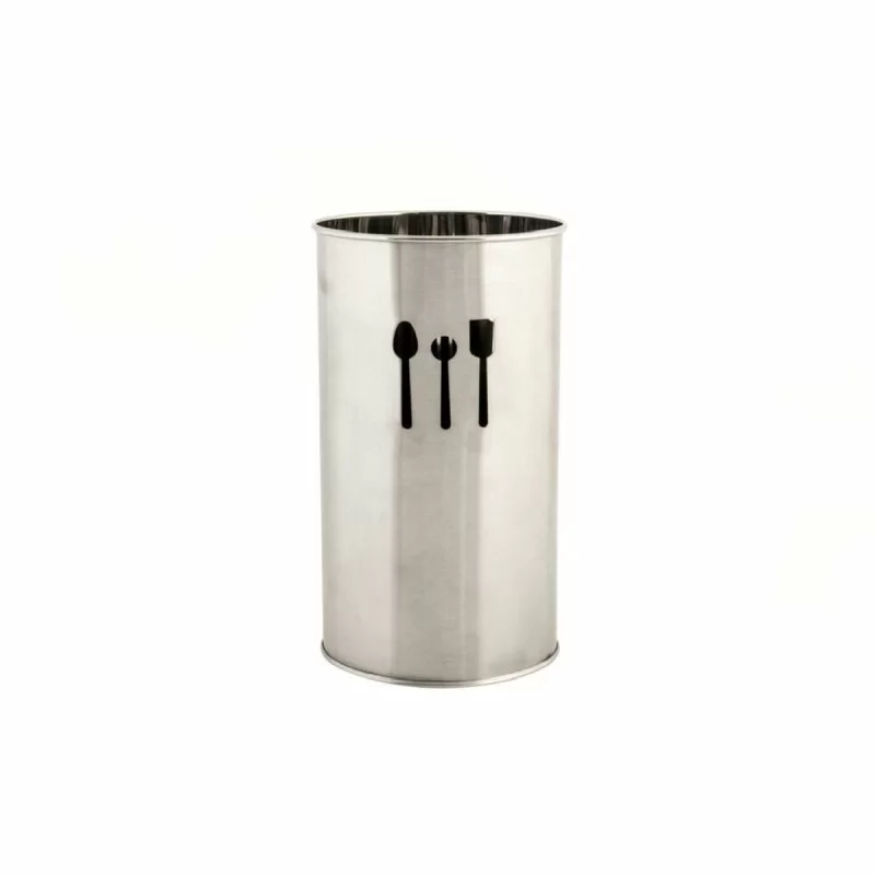 Cutlery Organiser DKD Home Decor Silver Stainless steel Plastic 10 x 10 x 18 cm