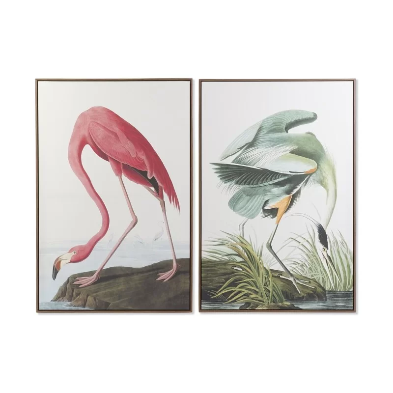 Painting DKD Home Decor 80 x 4 x 120 cm Oriental Birds (2 Units)