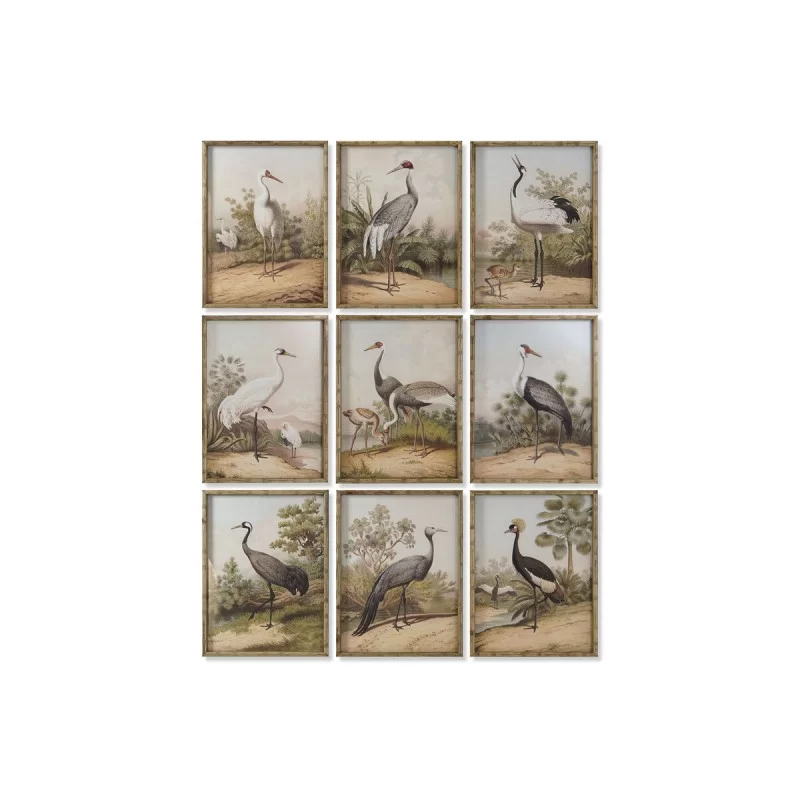 Painting DKD Home Decor Oriental Heron 45 x 3 x 60 cm (9Units)