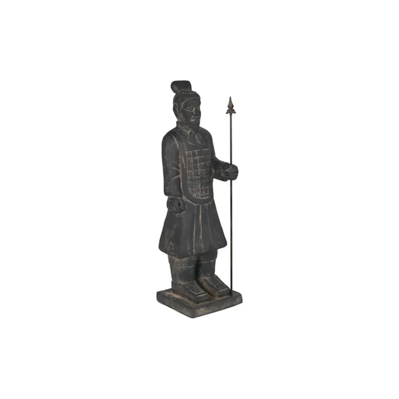 Decorative Figure Home ESPRIT Grey Golden Oriental Warrior 35 x 32 x 118 cm