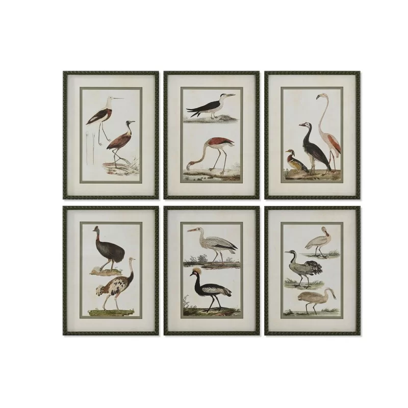 Painting Home ESPRIT Birds Cottage 40 x 2,5 x 54 cm (6 Units)