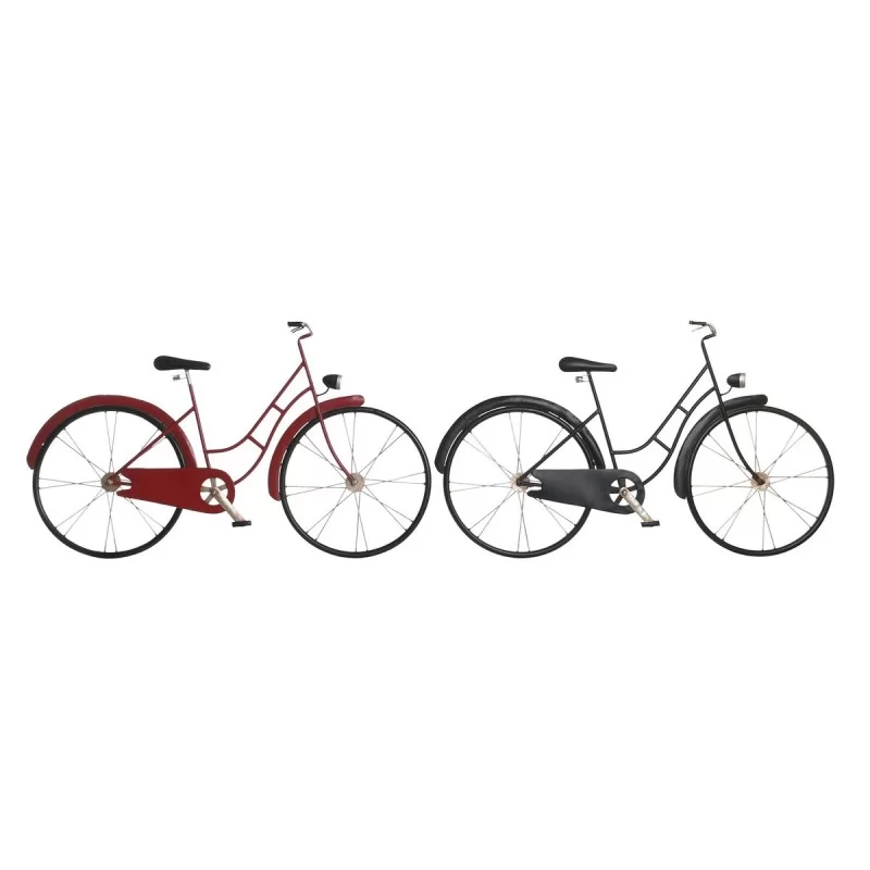 Decorative Figure DKD Home Decor 79,5 x 4 x 47 cm Red Black Bicycle Vintage (2 Units)