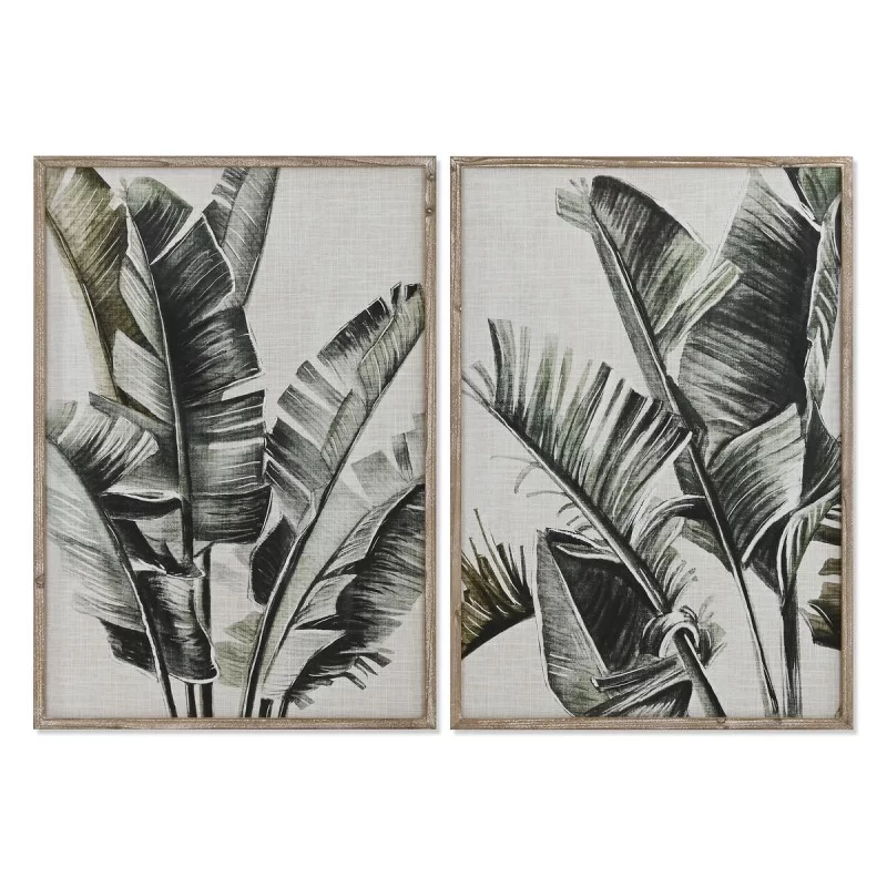 Painting Home ESPRIT Palms Tropical 70 x 4 x 100 cm (2 Units)