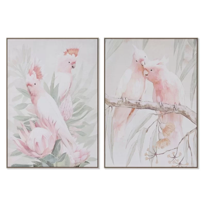 Painting Home ESPRIT Parrot Tropical 100 x 4 x 140 cm (2 Units)