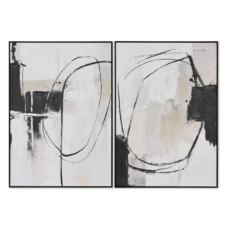 Painting Home ESPRIT Abstract Urban 100 x 4 x 140 cm (2 Units)