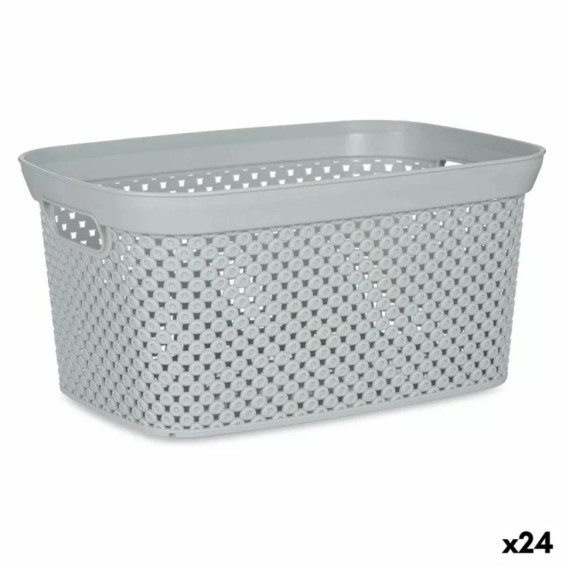 Laundry Basket Grey Plastic 10 L 24 x 17 x 35 cm (24 Units)