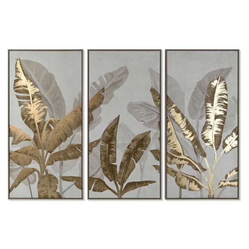 Set of 3 pictures Home ESPRIT Palms Tropical 180 x 4 x 120 cm (3 Pieces)