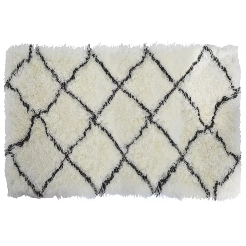 Carpet DKD Home Decor 160 x 230 x 5 cm Polyester White Rhombus