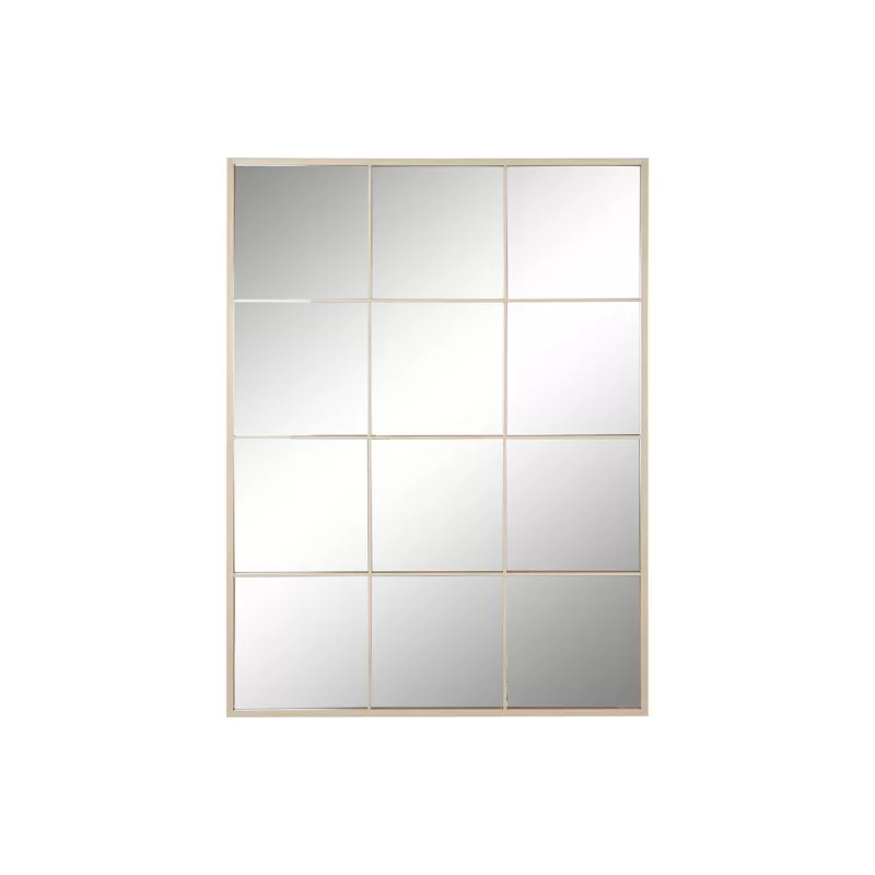 Wall mirror Home ESPRIT Beige Crystal Iron Mirror Window Scandi 90 x 1 x 120 cm