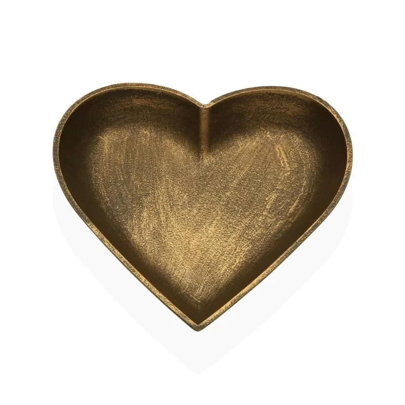 Decorative Figure Versa Golden Heart 25 x 25 x 3,5 cm