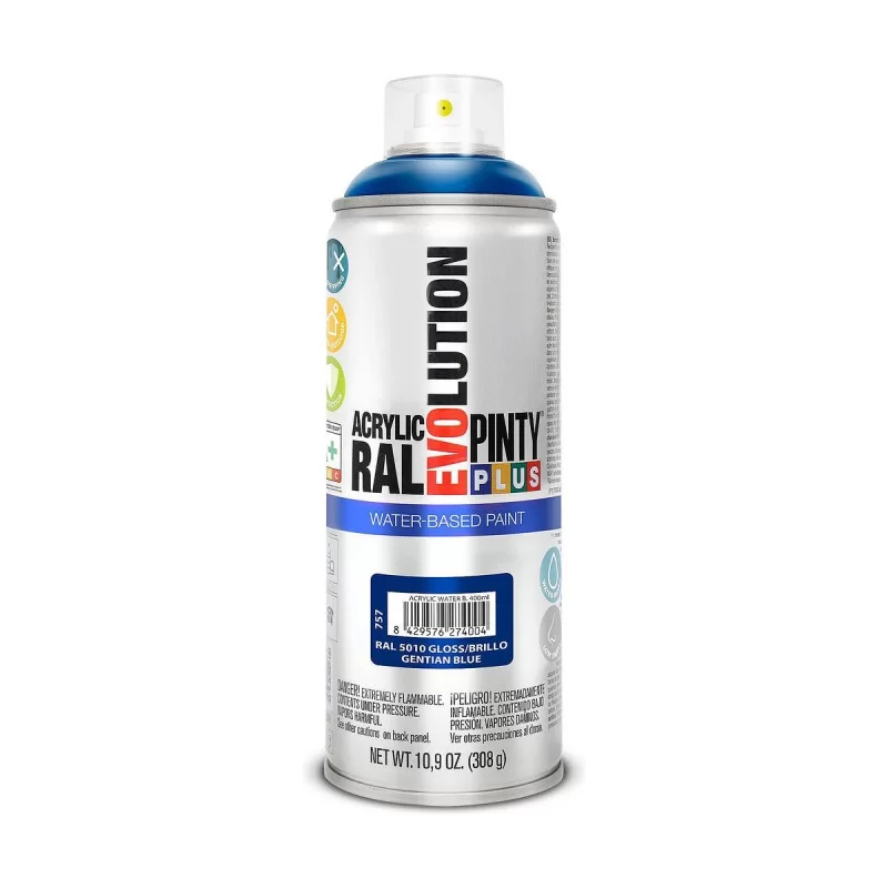 Spray paint Pintyplus Evolution RAL 5010 Water based Gentian Blue 400 ml