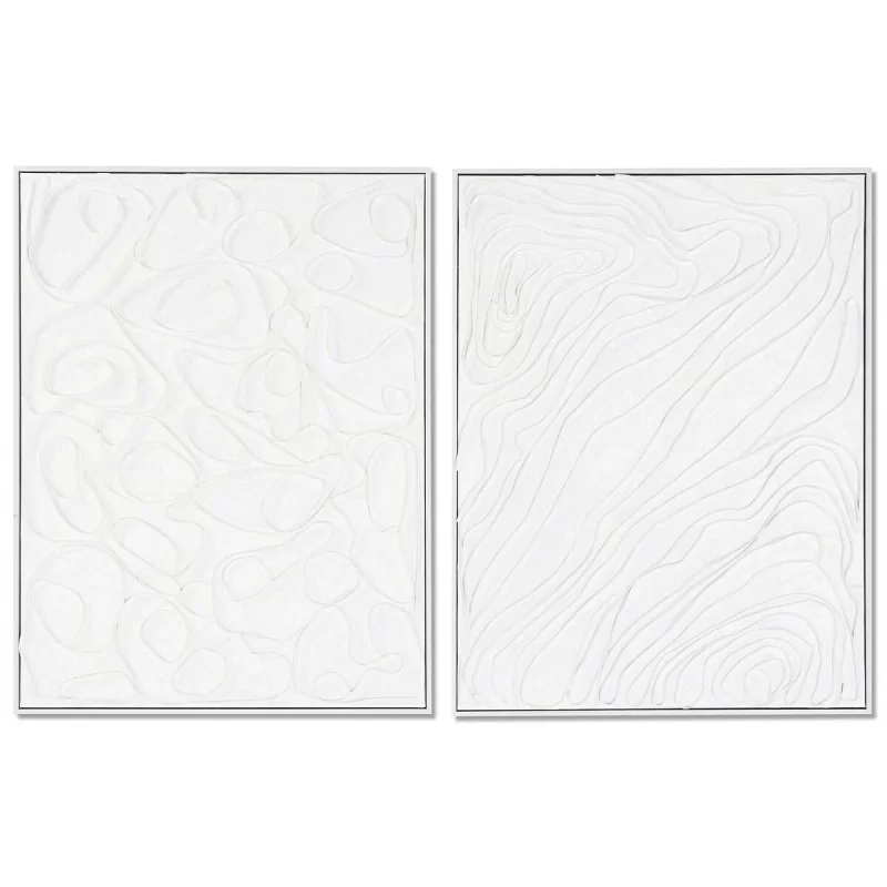 Painting DKD Home Decor 60 x 3,2 x 80 cm Abstract With relief Urban (2 Units)