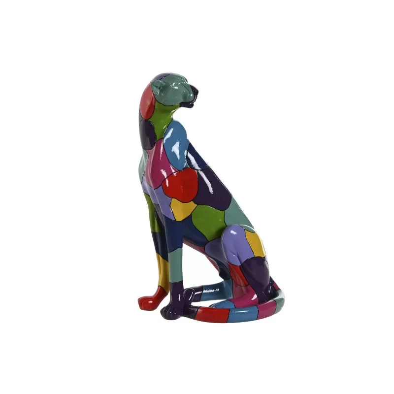 Decorative Figure Home ESPRIT Multicolour Panther 25 x 18 x 41 cm