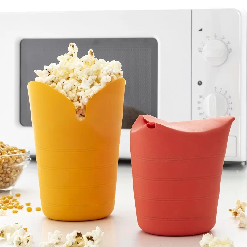 Collapsible Silicone Popcorn Poppers Popbox InnovaGoods (Pack of 2)