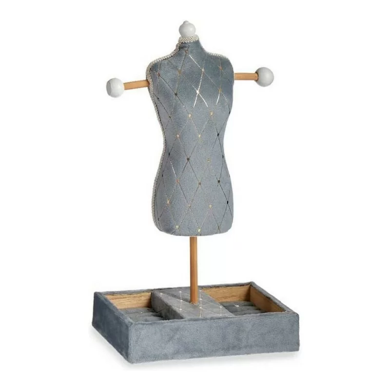 Jewellery Stand Grey Rhombus Wood