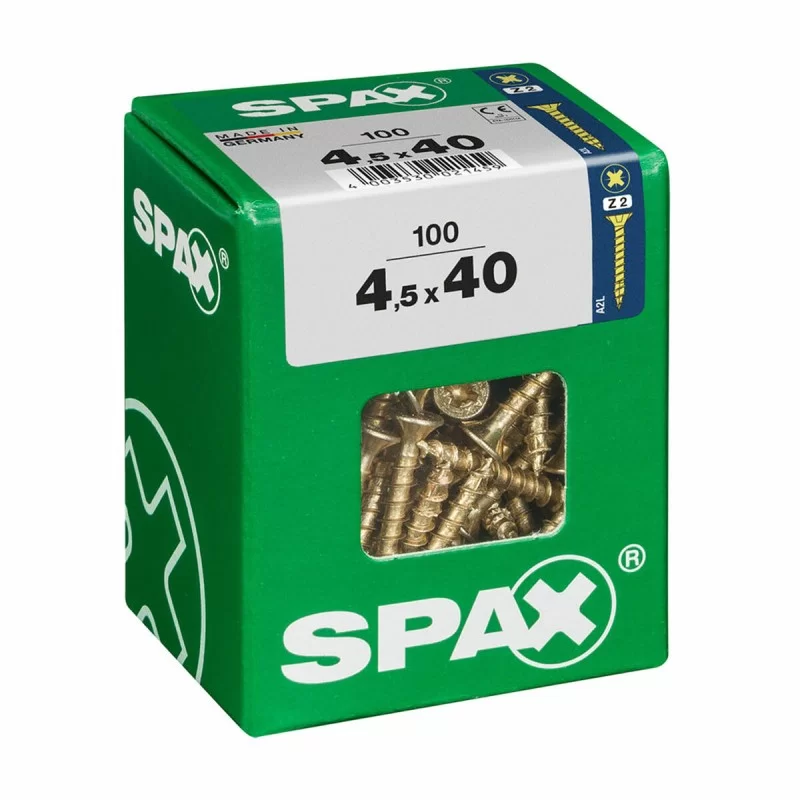 Box of screws SPAX Wood screw Flat head (4,5 x 40 mm)