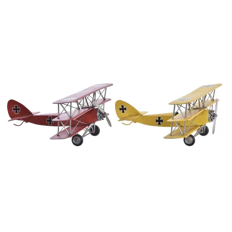 Decorative Figure DKD Home Decor 32,5 x 32 x 15,5 cm Vintage Little Plane (2 Units)
