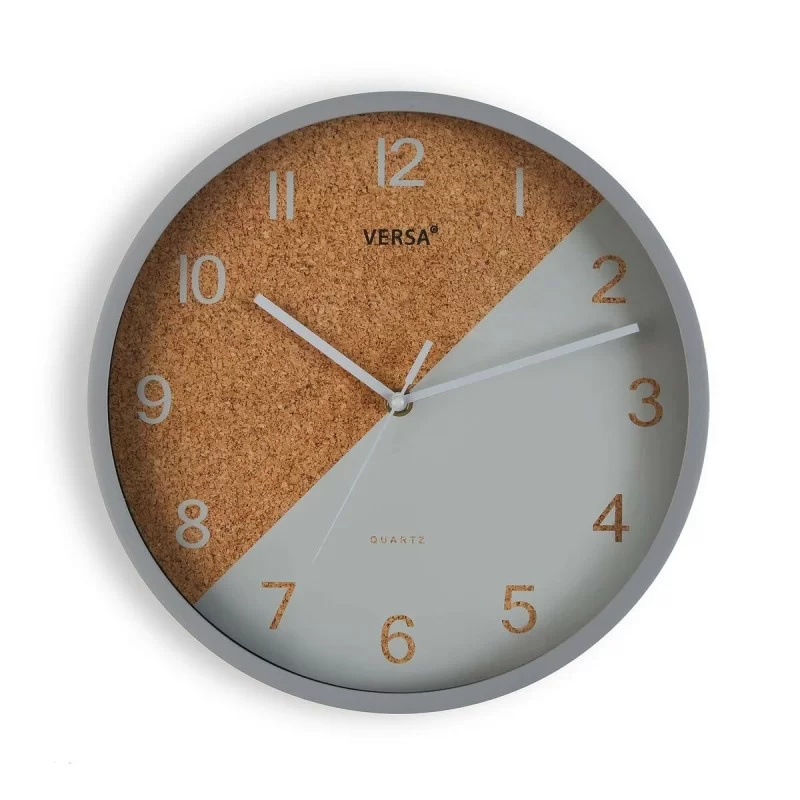 Wall Clock Versa Cork Grey Plastic 4,5 x 30 x 30 cm