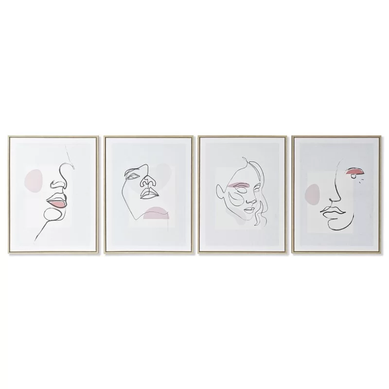 Painting DKD Home Decor Face Scandinavian 45 x 2,5 x 60 cm (4 Units)