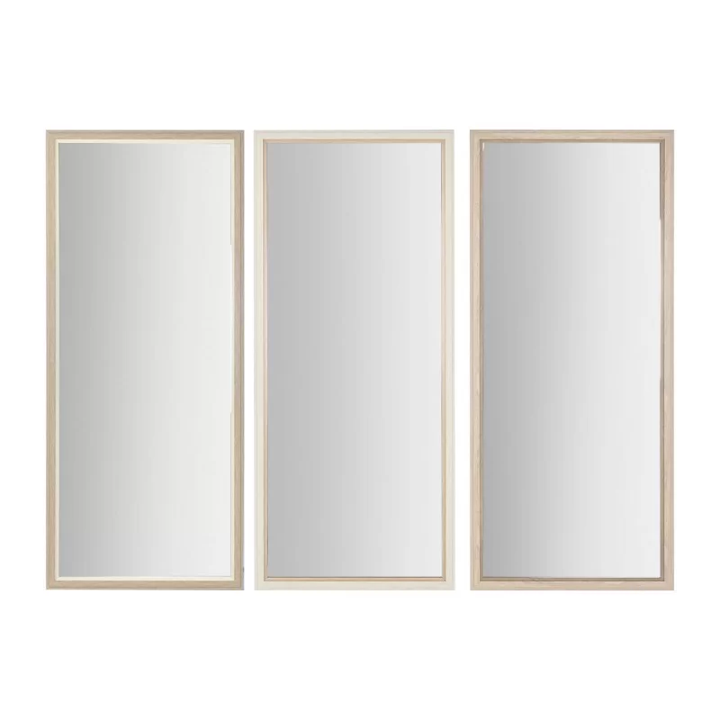 Wall mirror Home ESPRIT White Brown Beige Grey Crystal polystyrene 67 x 2 x 156 cm (4 Units)