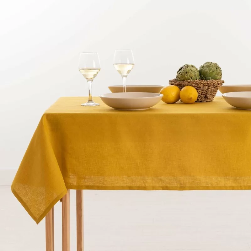 Tablecloth Mauré 250 x 150 cm Mustard