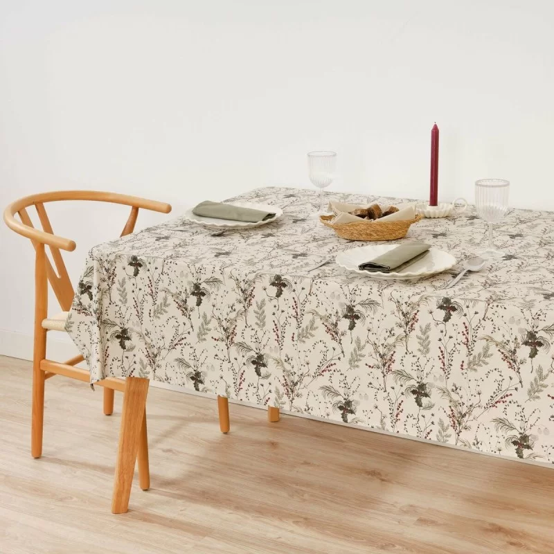 Stain-proof resined tablecloth Mauré Christmas Mistletoe 100 x 140 cm