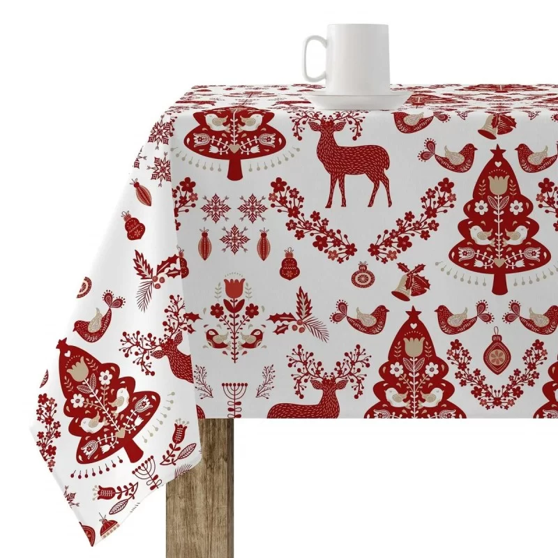 Stain-proof resined tablecloth Mauré Merry Christmas 200 x 140 cm