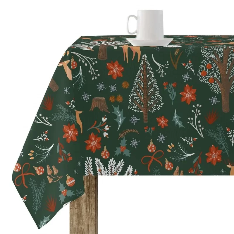 Stain-proof resined tablecloth Mauré Merry Christmas 200 x 140 cm