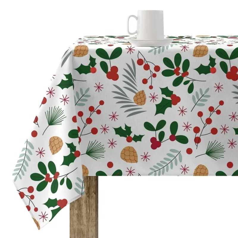 Stain-proof resined tablecloth Mauré Merry Christmas 300 x 140 cm