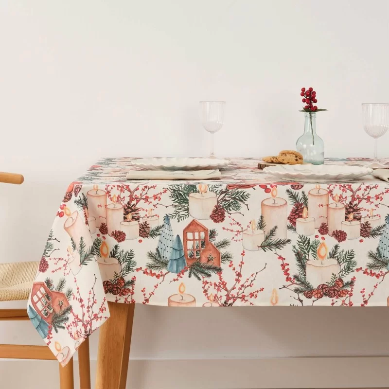 Stain-proof resined tablecloth Mauré Christmas 100 x 140 cm