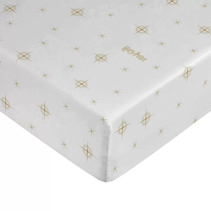 Fitted sheet Harry Potter White Golden 60 x 120 cm