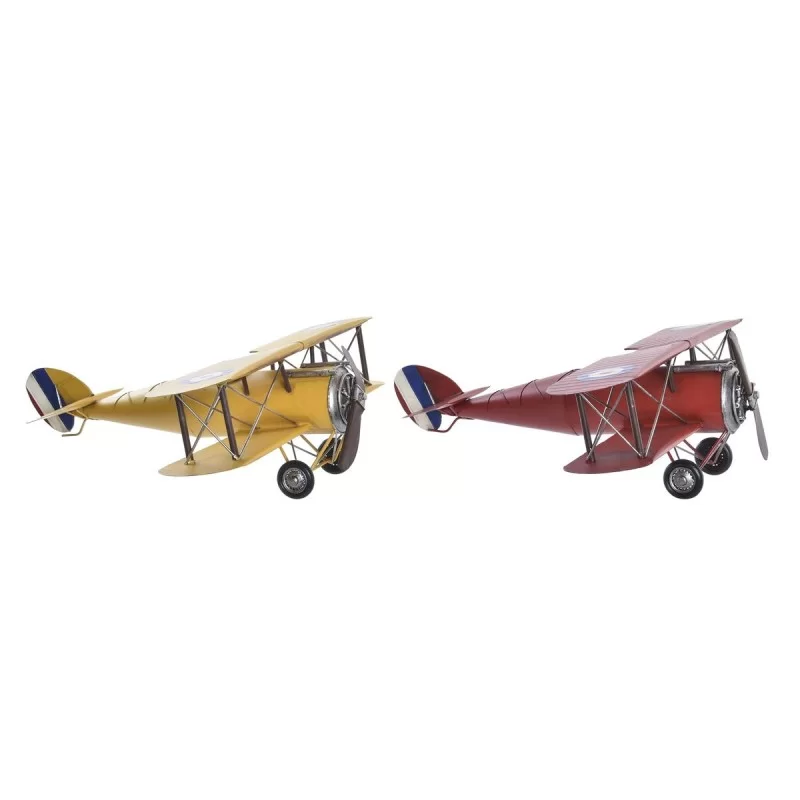 Decorative Figure DKD Home Decor 50 x 42 x 16 cm Aeroplane Vintage (2 Units)