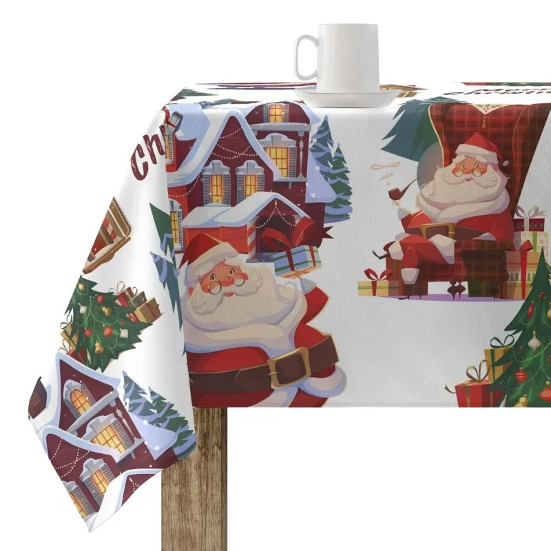 Stain-proof resined tablecloth Mauré Papa Noel 100 x 140 cm