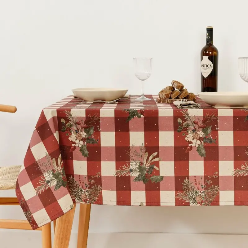Stain-proof tablecloth Muaré Christmas Mistletoe 240 x 155 cm