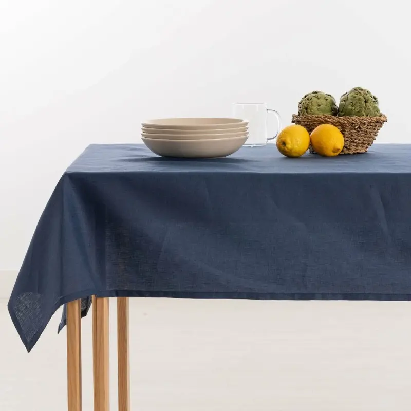 Tablecloth Muaré 350 x 150 cm Dark blue