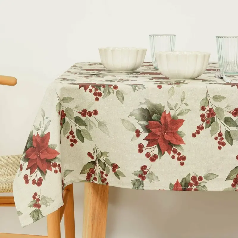 Stain-proof resined tablecloth Muaré Christmas 100 x 140 cm